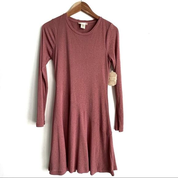 🆕 Altar’d State mauve dress long sleeve crewneck sz M - Picture 1 of 9